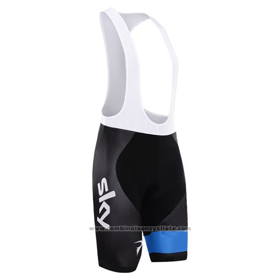 2015 Maillot Cyclisme Sky Azur et Noir Manches Courtes et Cuissard